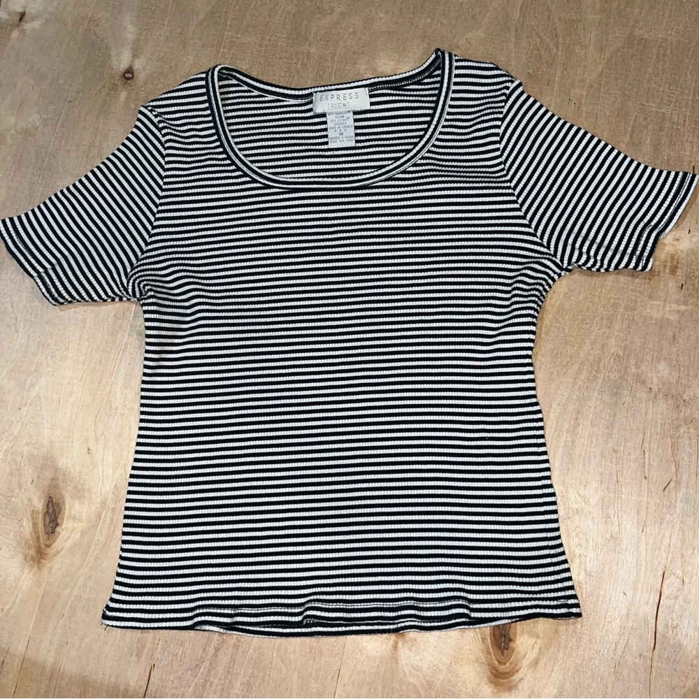 Express black/white striped top -size Medium